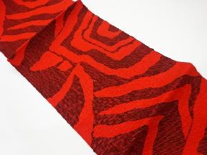 リサイクル　手織り真綿紬抽象模様織出し名古屋帯